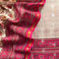 Beige And Wine Pure Maheshwari Silk Unstitched Suit Fabric With Banarasi Bootis And Kalamkari Print