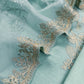 Sky Blue Pure Mulmul Suit With Organza Dupatta