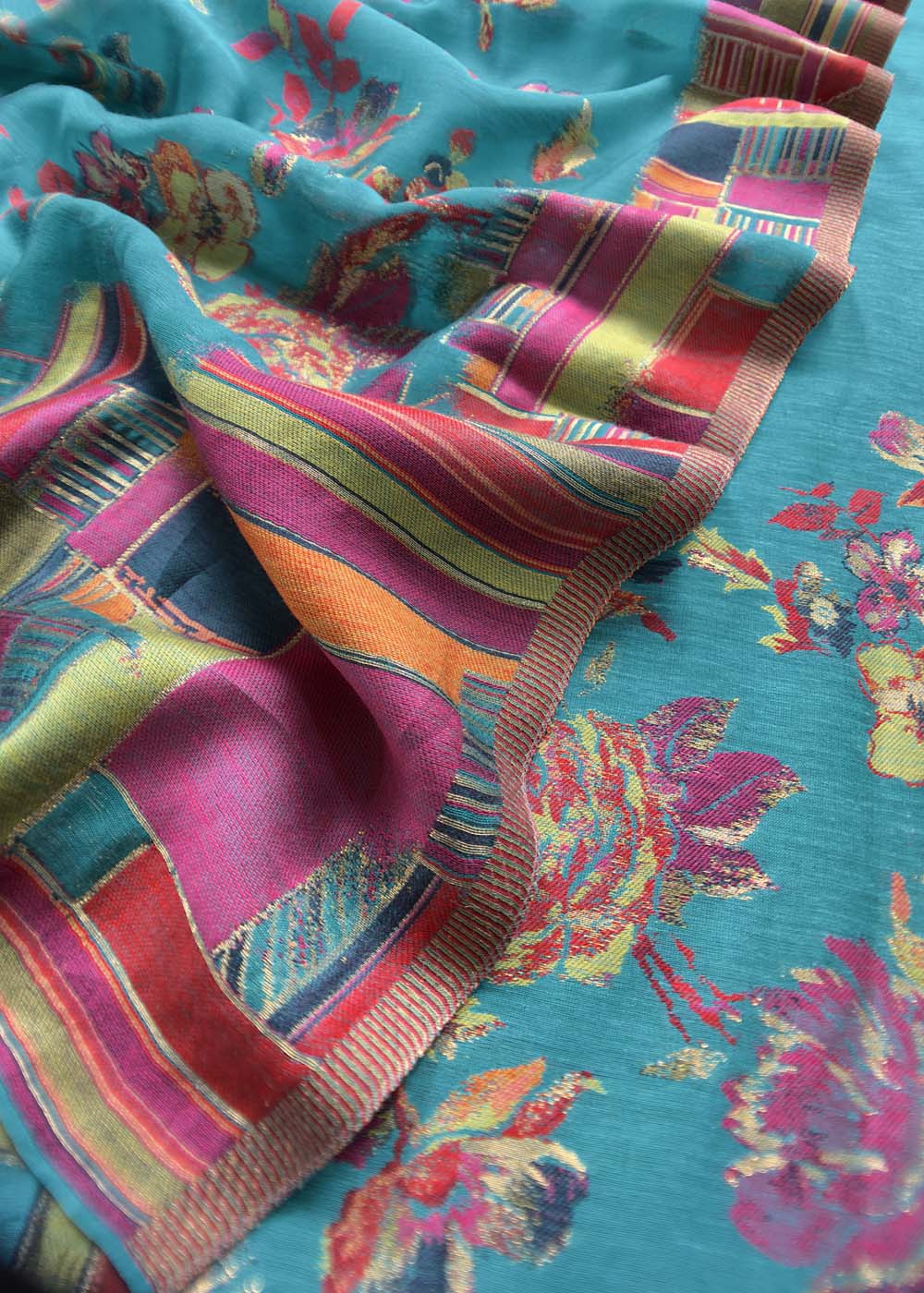 Radiant Peach Color Art Silk Fabric Anarkali Suit With Contrast Dupatt