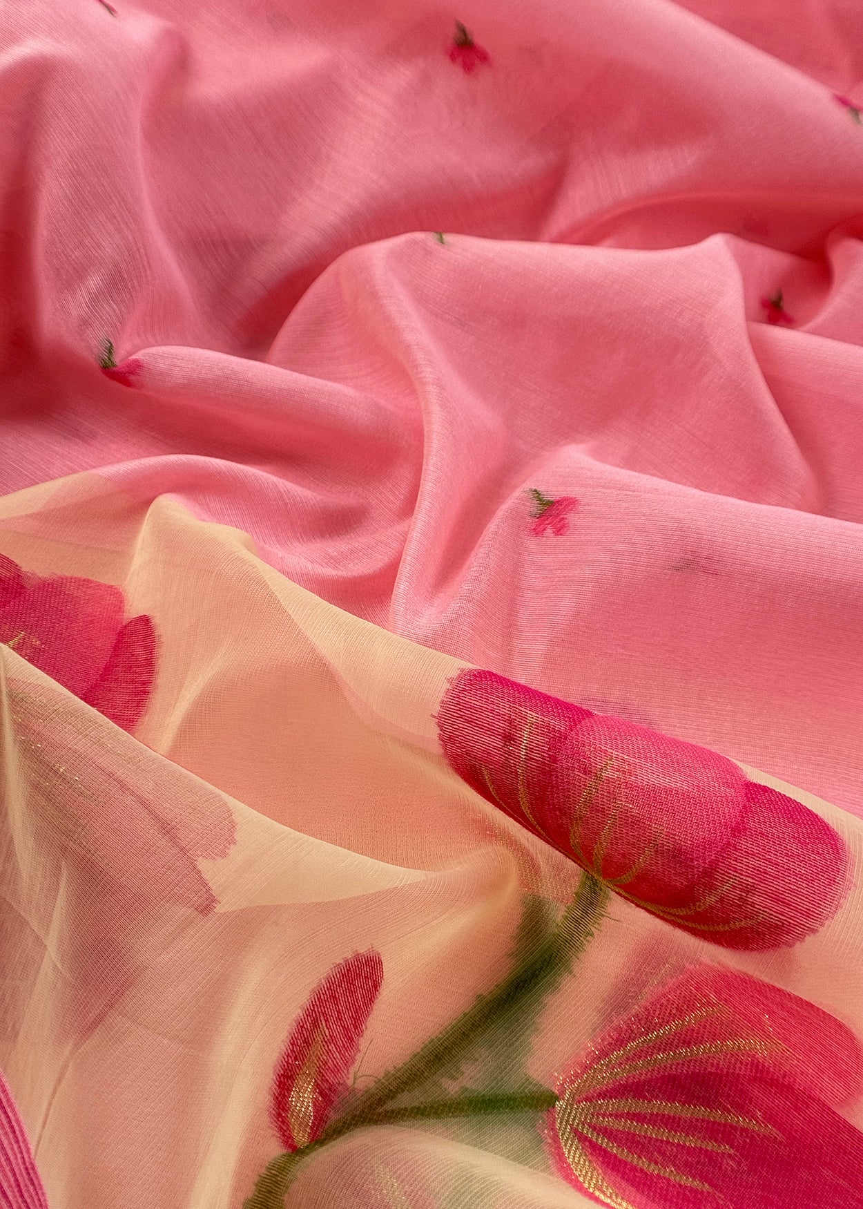 linen chanderi suit with jamdani weaving

