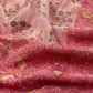 Pink Linen Chanderi Suit With Floral Jamdani Weaving