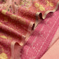 Pink Linen Chanderi Suit With Floral Jamdani Weaving
