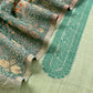 Green Linen Chanderi Suit With Floral Jamdani Weaving