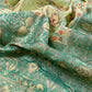 Green Linen Chanderi Suit With Floral Jamdani Weaving