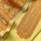 Yellow Linen Chanderi Suit With Floral Jamdani Weaving