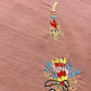 Light Peach Handloom Mul Unstitched Suit Fabric With Parsi Hand Embroidery And Jamdani Weaving