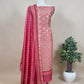 Red Handloom Patola Suit In Maheshwari Silk With Bandhani Dupatta