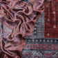 Maroon And Grey Unstitched Velvet Suit With Ajrakh Print