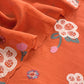 Orange Pure Mulmul Suit Fabric With Appliqué Work