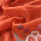 Orange Pure Mulmul Suit Fabric With Appliqué Work