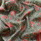 Fern Green And Red Ajrakh And Leheriya Handloom Maheshwari Silk Suit Fabric