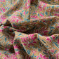 Peanut Brown And Red Ajrakh And Leheriya Handloom Maheshwari Silk Suit Fabric