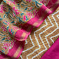 Peanut Brown And Red Ajrakh And Leheriya Handloom Maheshwari Silk Suit Fabric