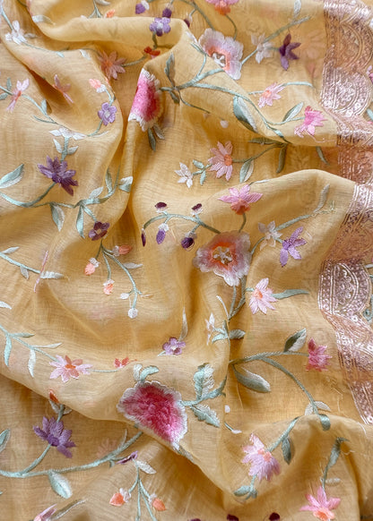 mulmul unstitched suit with dupatta

