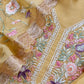 Light Yellow Pure Mulmul Suit With Parsi Embroidery