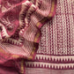 Brown Red Blockprint Handloom Maheshwari Silk Suit fabric
