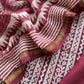 Brown Red Blockprint Handloom Maheshwari Silk Suit fabric