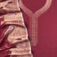 Maroon Premium Kani Silk Suit With Kani Zari Weaving