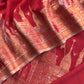 Red Premium Kani Silk Suit With Kani Zari Weaving