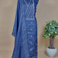 Blue Shree Niketan Embroidered Tussar Silk Suit