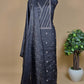 Black Shree Niketan Embroidered Tussar Silk Suit