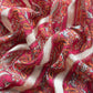 Red Pure Maheshwari Silk Unstitched Suit fabric with Banarasi bootis and Kalamkari print