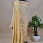 Yellow Linen Digital Print Unstitched Salwar Suit Set