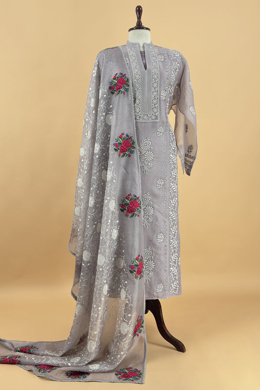 festive wear premium organza silk suit

