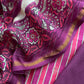 Wine Pure Maheshwari Silk Unstitched Suit fabric with Banarasi bootis and Kalamkari print