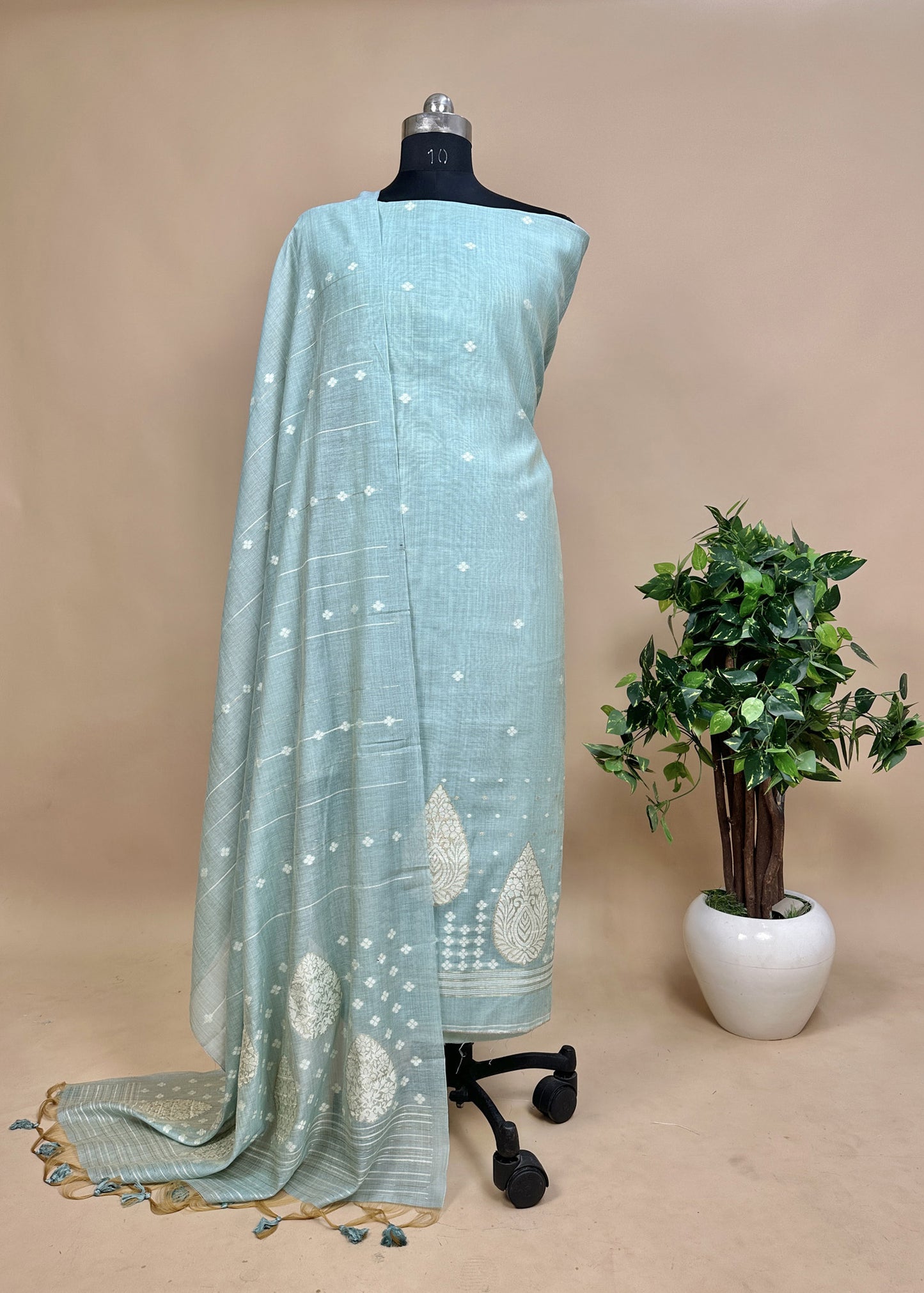 Sky Blue Jamdani Salwar Kameez With Dupatta