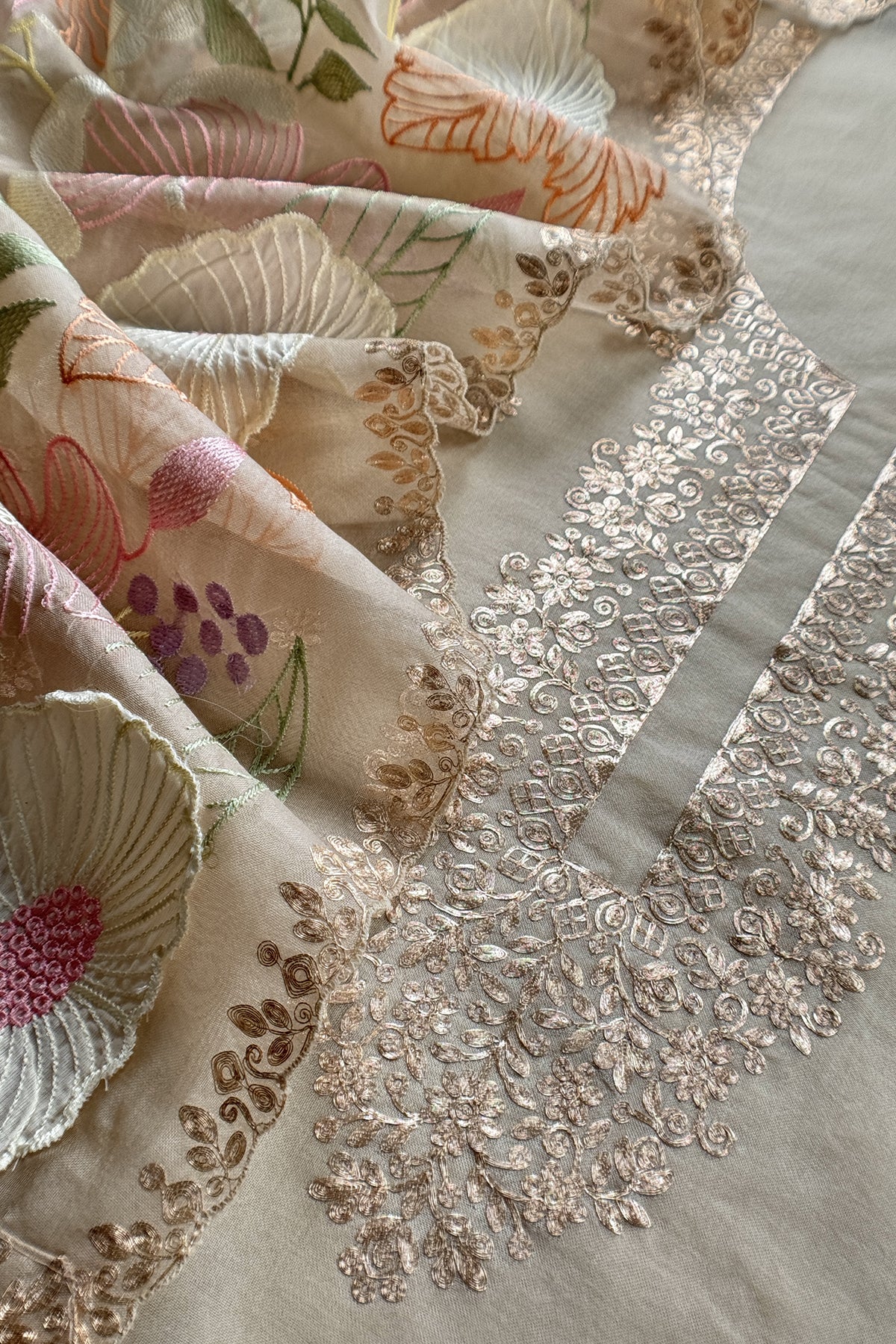 Luxury Handloom kora silk suit with dupatta

