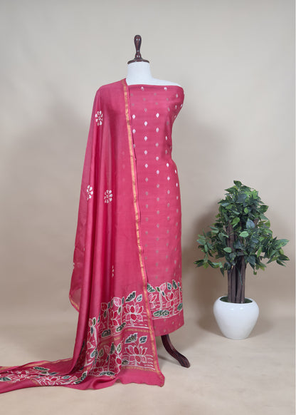 Maheshwari silk suit with dupatta

