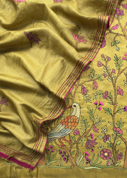 Traditional indian wedding wear tussar silk suit

