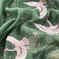 Mulmul suit set with flamingo flower embroidered

