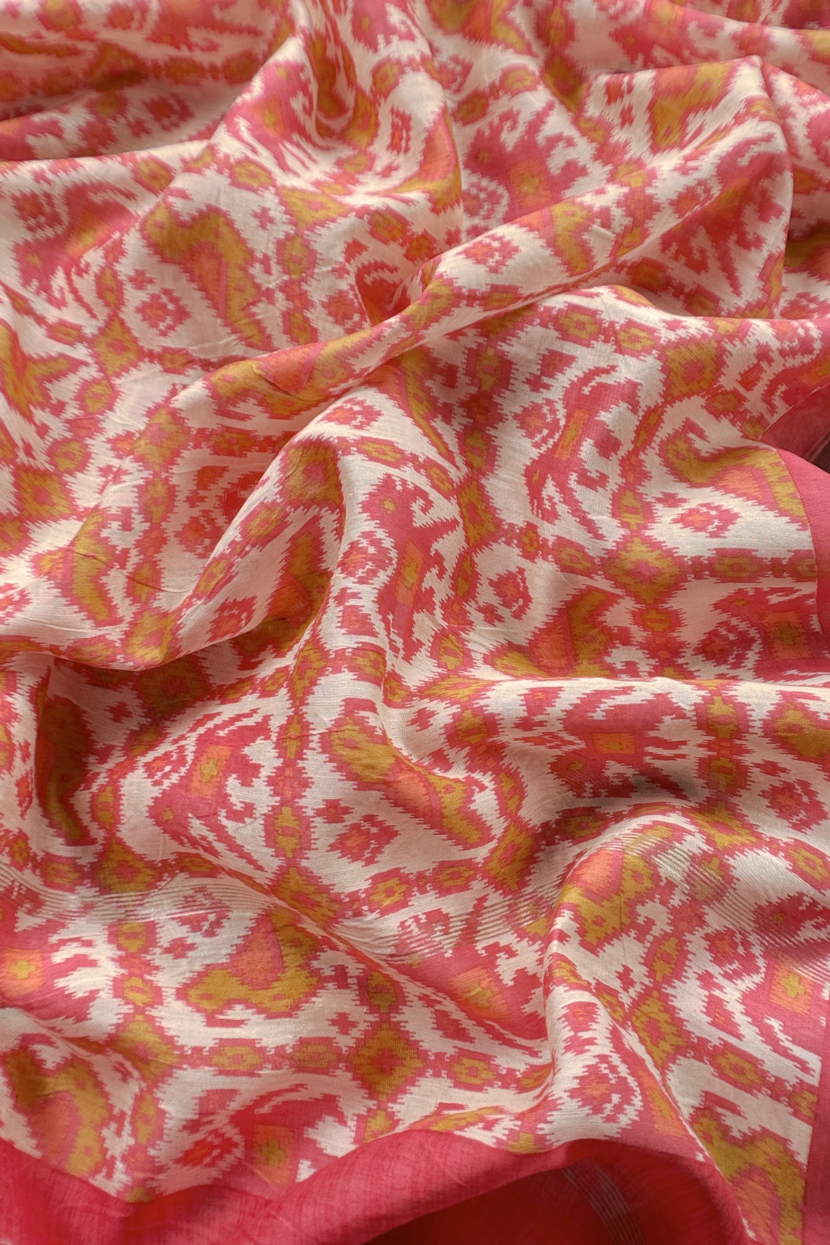 Maheshwari Silk Suit In Patola With Zari Weaving