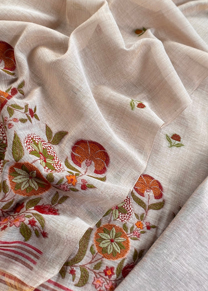 Chanderi suit fabric with jamdani dupatta

