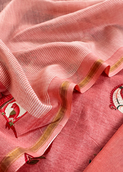 Maheshwari silk suit with dupatta

