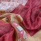 Maroon Pure Maheshwari Silk Suit With Dupatta