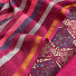 Purple Pure Maheshwari Silk Suit In Hand-Block Print With Dupatta