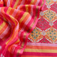 Red Pure Maheshwari Silk Suit In Hand-Block Print With Dupatta