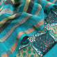 Blue Pure Maheshwari Silk Suit In Hand-Block Print With Dupatta