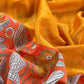 Orange With Yellow Pure Maheshwari Silk Unstitched Suit With Dupatta