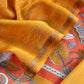 Orange With Yellow Pure Maheshwari Silk Unstitched Suit With Dupatta