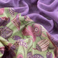 Green With Purple Pure Maheshwari Silk Unstitched Suit With Dupatta