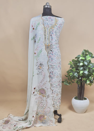 Cotton Silk Suit Gotta Patti Hand-Painted Dupatta