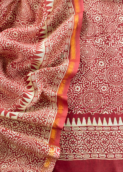 Pure maheshwari silk suit fabric

