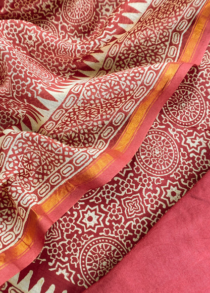 Maheshwari suit with jaipuri ajrakh print

