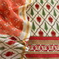 Off White Hand-Block Print Pure Maheshwari Silk Suit With Bandhani Dupatta