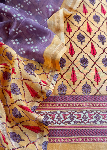 Pure maheshwari silk suit fabric

