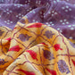 Yellow Hand-Block Print Pure Maheshwari Silk Suit With Bandhani Dupatta